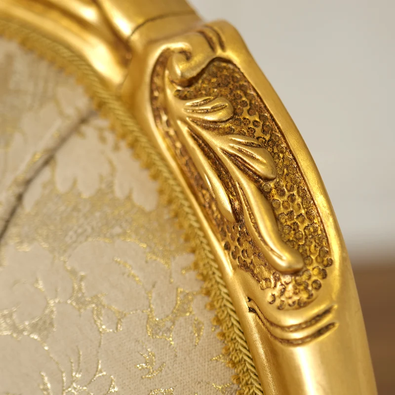 Poltrona Barocca Aurelia - Foglia Oro, Tessuto e Velluto – Artigianato Italiano di Lusso