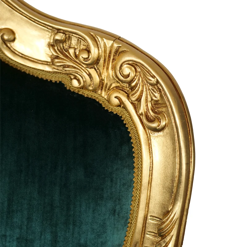 Poltrona Barocca Domizia - Foglia Oro e Velluto – Artigianato Italiano di Lusso