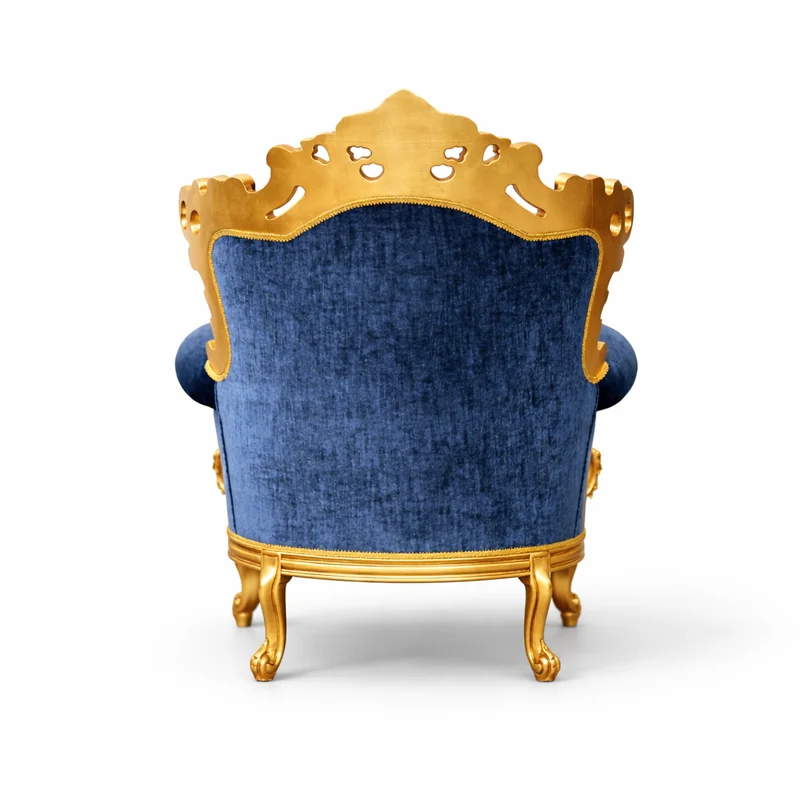 Poltrona Barocca Versailles - Foglia Oro e Velluto – Artigianato Italiano di Lusso