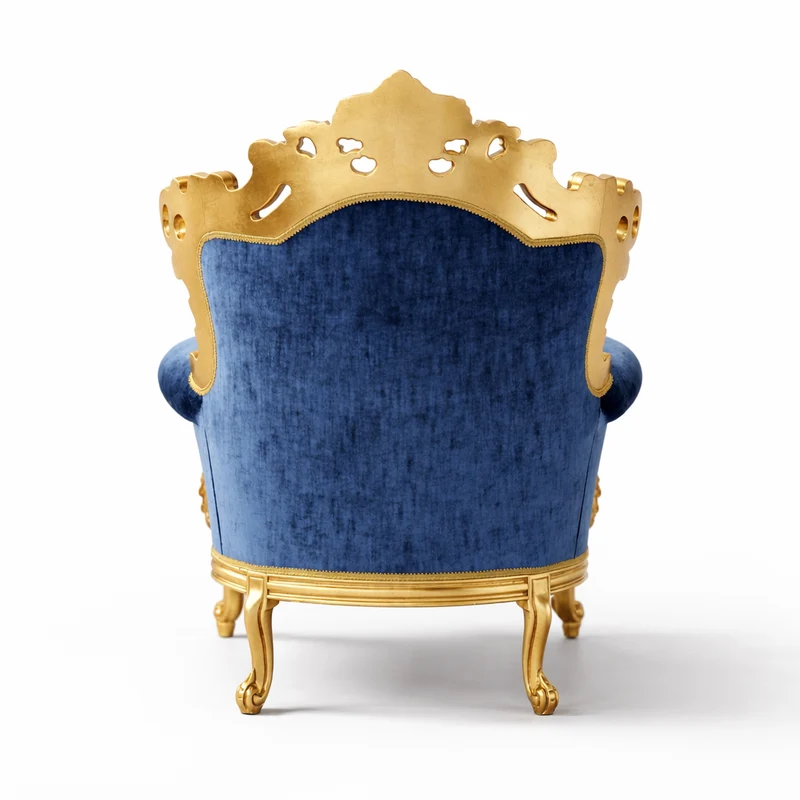 Poltrona Barocca Versailles - Foglia Oro e Velluto – Artigianato Italiano di Lusso