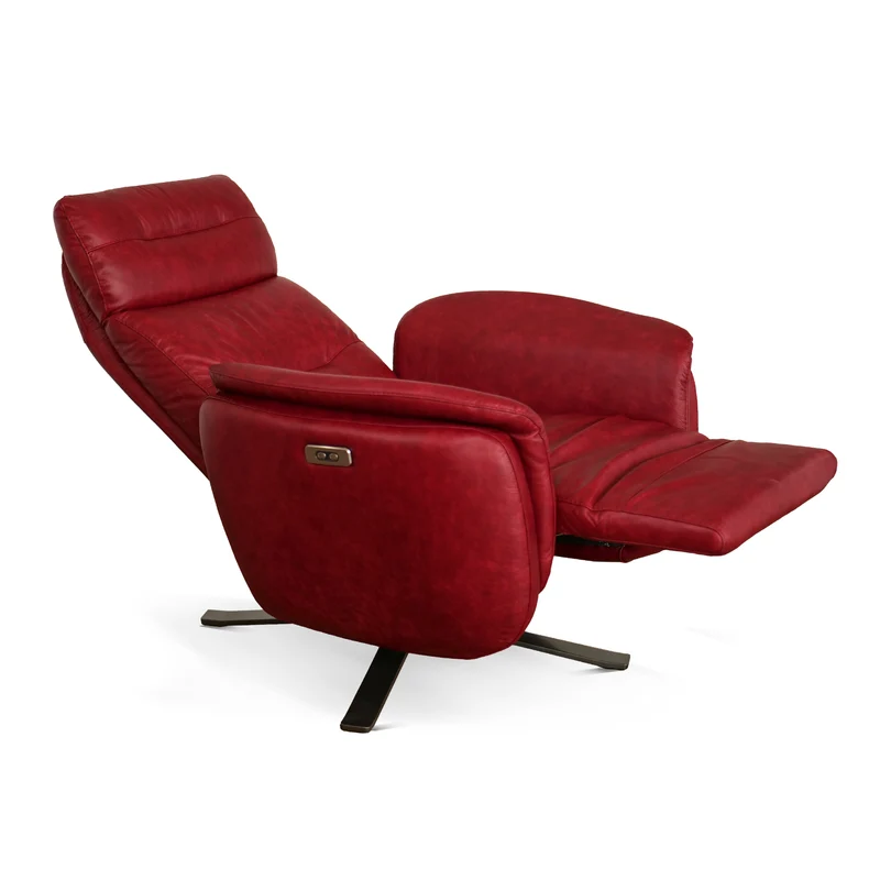 Poltrona Costanza Pelle Fiore Premium - Relax Elettrico 2 Motori - Girevole