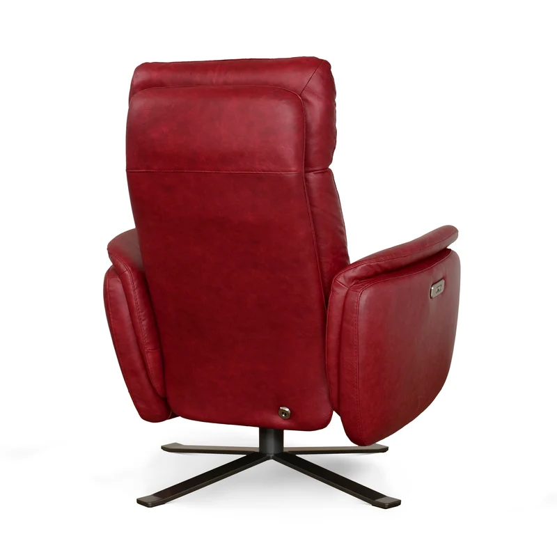 Poltrona Costanza Pelle Fiore Premium - Relax Elettrico 2 Motori - Girevole