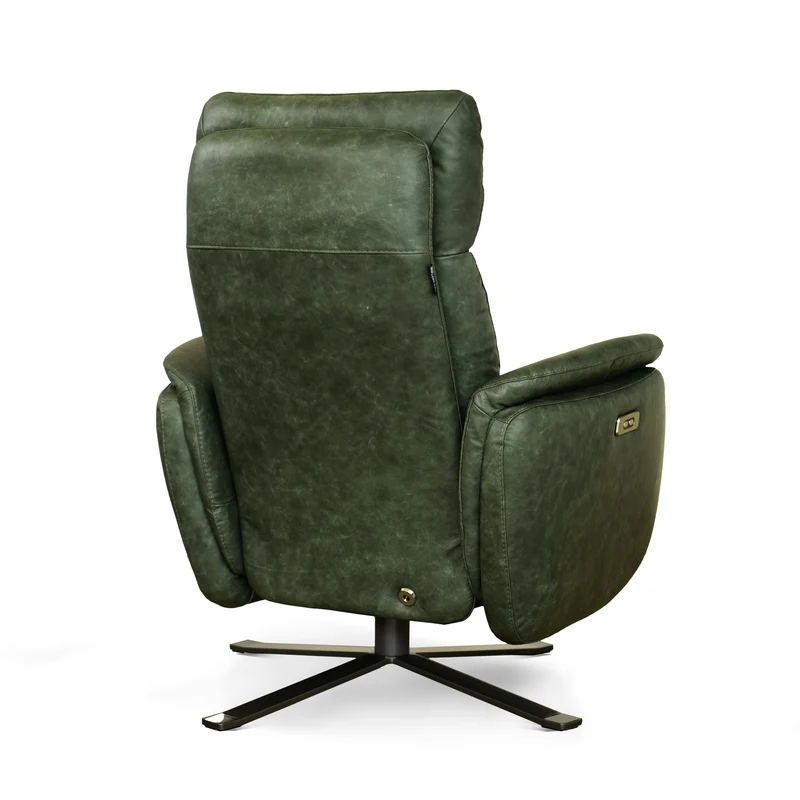 Poltrona Costanza Pelle Fiore Premium - Relax Elettrico 2 Motori - Girevole