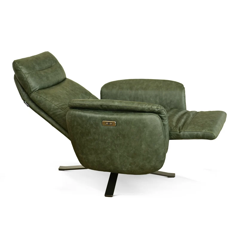 Poltrona Costanza Pelle Fiore Premium - Relax Elettrico 2 Motori - Girevole