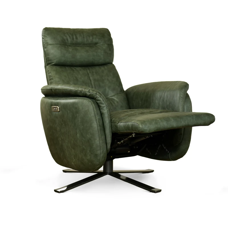 Poltrona Costanza Pelle Fiore Premium - Relax Elettrico 2 Motori - Girevole