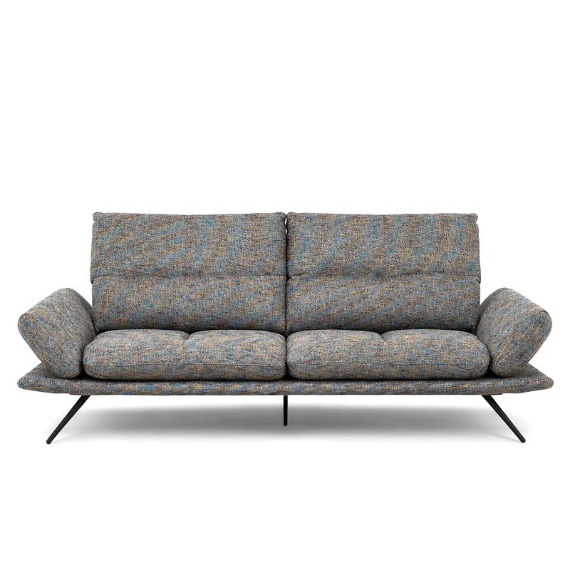 Divano Nexus Tessuto Bouclè Melange Multicolor - Schienali Mobili, Braccioli Ripiegabili