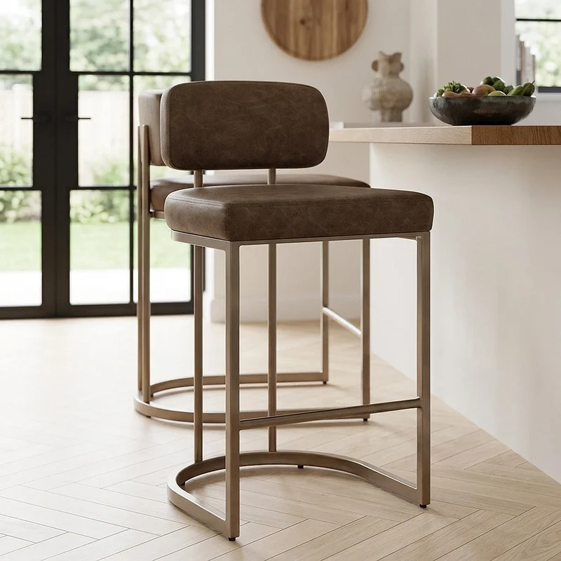 Sgabello Ecopelle - Verve Marrone