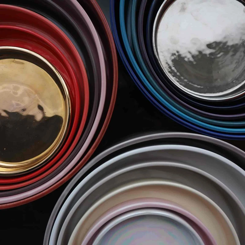 Ceramic Concentric Platters LA CERCHIA - CIRCONVALLAZIONE Set of Six by Germana Scapellato for Wtfb