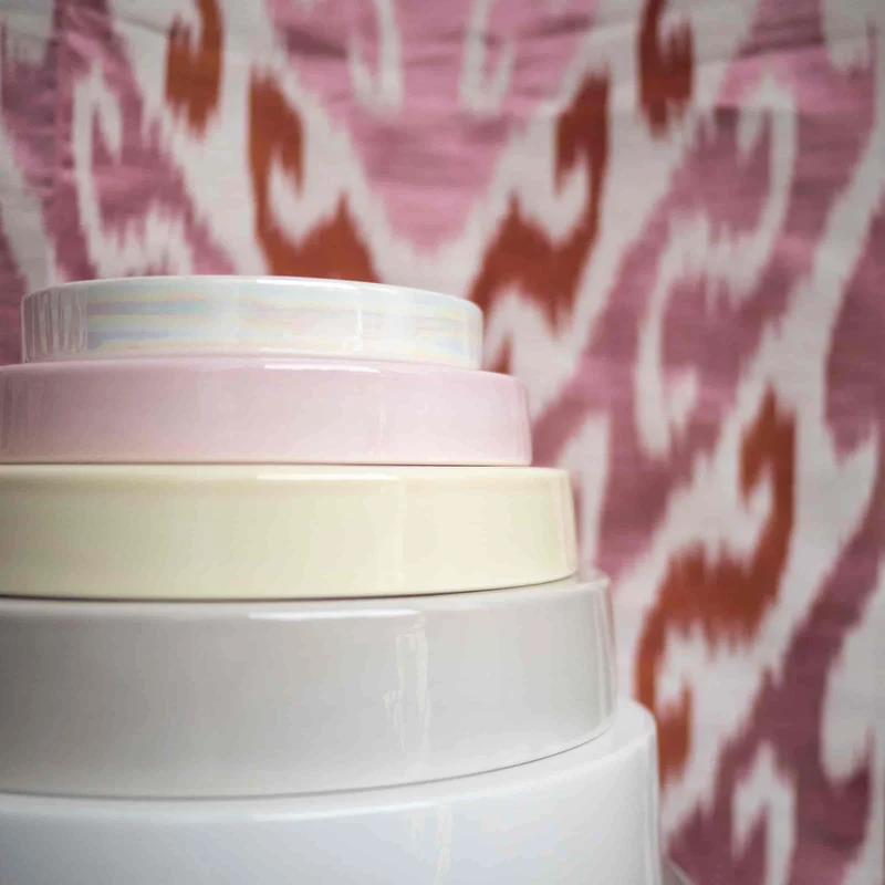 Ceramic Concentric Platters LA CERCHIA - CIRCONVALLAZIONE Set of Six by Germana Scapellato for Wtfb