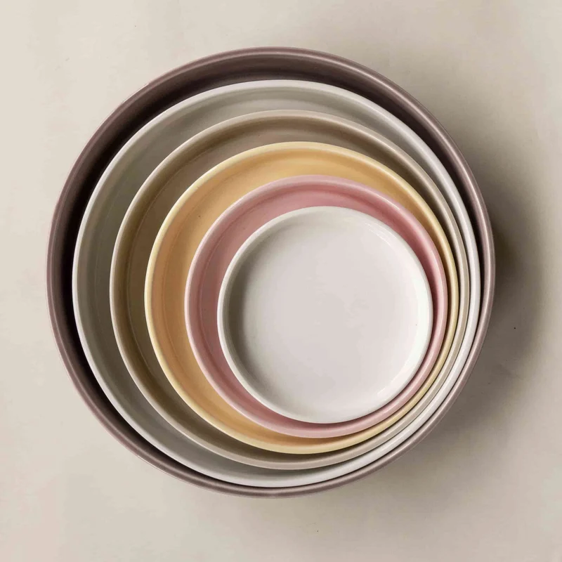 Ceramic Concentric Platters LA CERCHIA - CIRCONVALLAZIONE Set of Six by Germana Scapellato for Wtfb