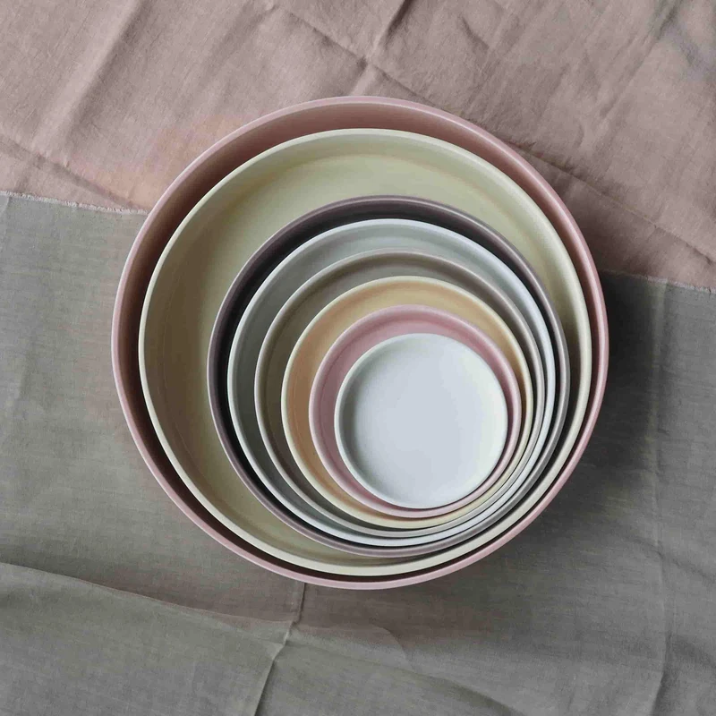Ceramic Concentric Platters LA CERCHIA - CIRCONVALLAZIONE Set of Six by Germana Scapellato for Wtfb