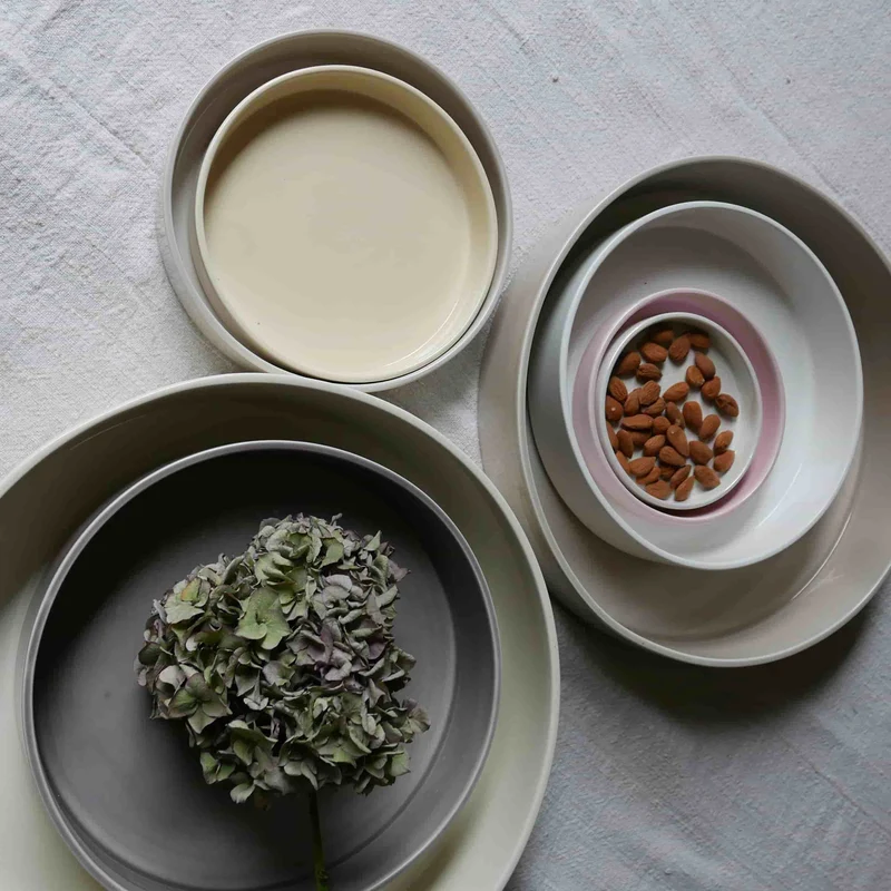 Ceramic Concentric Platters LA CERCHIA - CIRCONVALLAZIONE Set of Six by Germana Scapellato for Wtfb