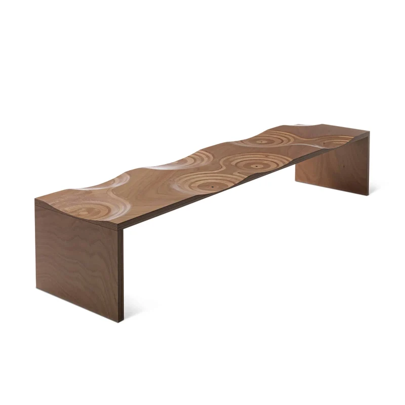 Outdoor Wooden Bench RIPPLES by Toyo Ito for Horm