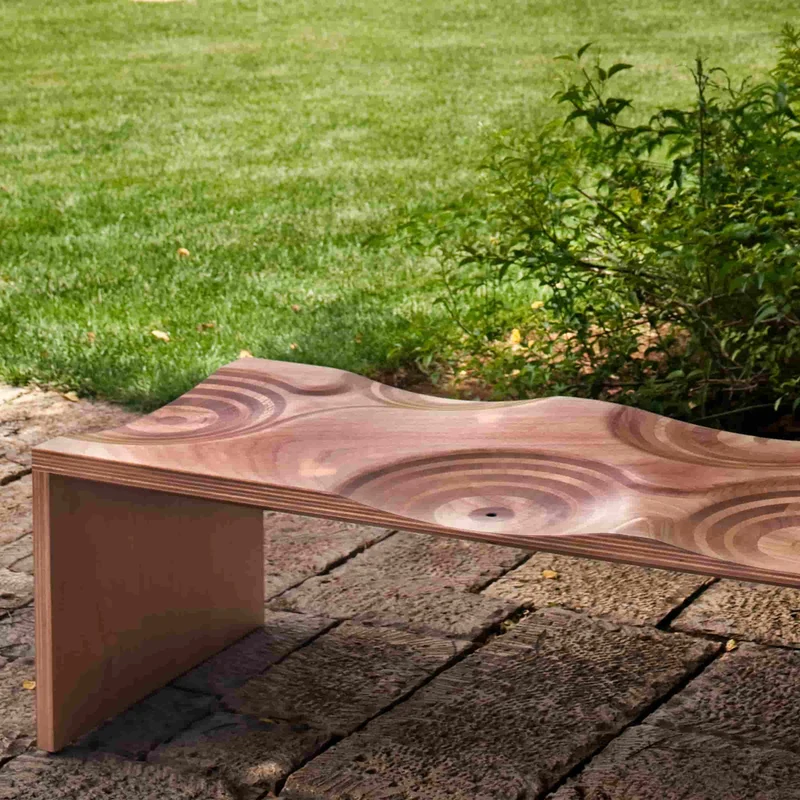 Outdoor Wooden Bench RIPPLES by Toyo Ito for Horm