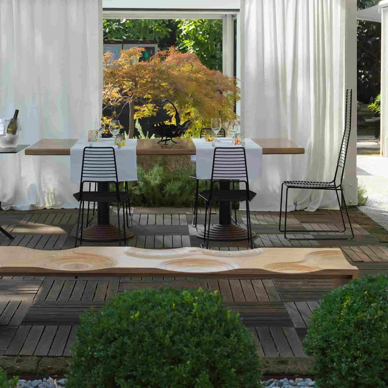 Outdoor Wooden Bench RIPPLES by Toyo Ito for Horm