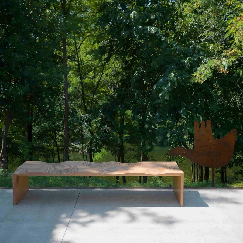 Outdoor Wooden Bench RIPPLES by Toyo Ito for Horm