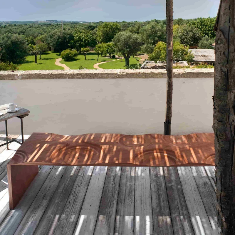 Outdoor Wooden Bench RIPPLES by Toyo Ito for Horm