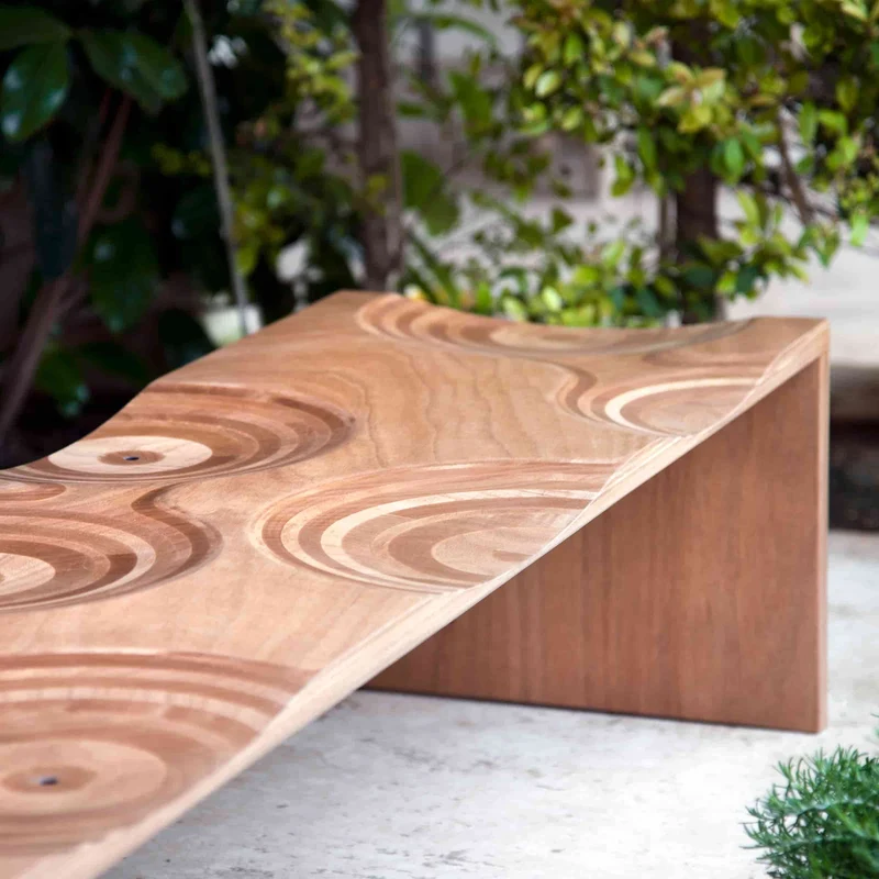 Outdoor Wooden Bench RIPPLES by Toyo Ito for Horm