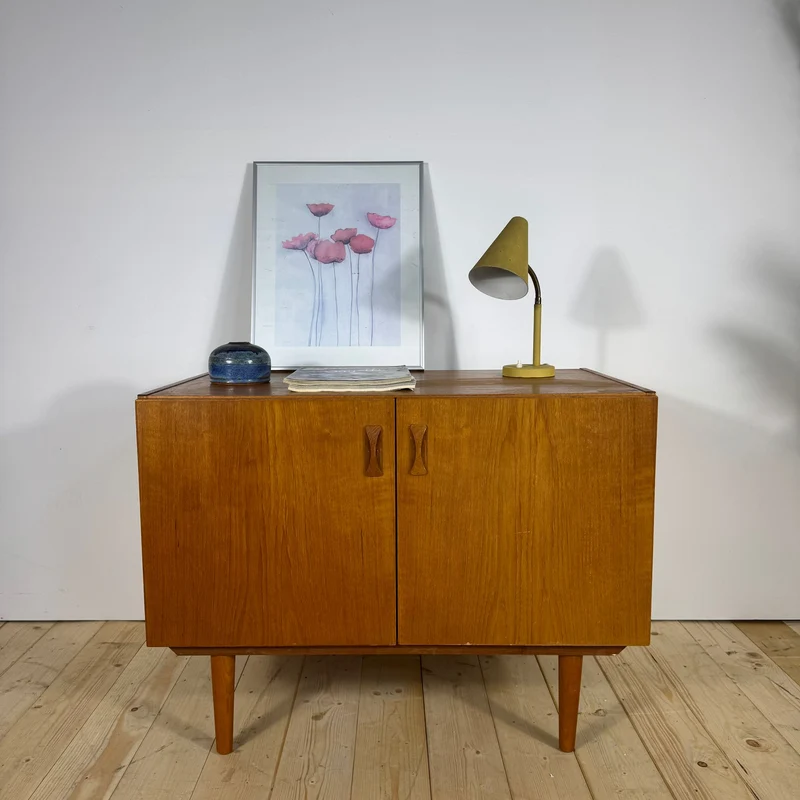 Sideboard Mid-Century Modern in Teak con Cassetti Interni