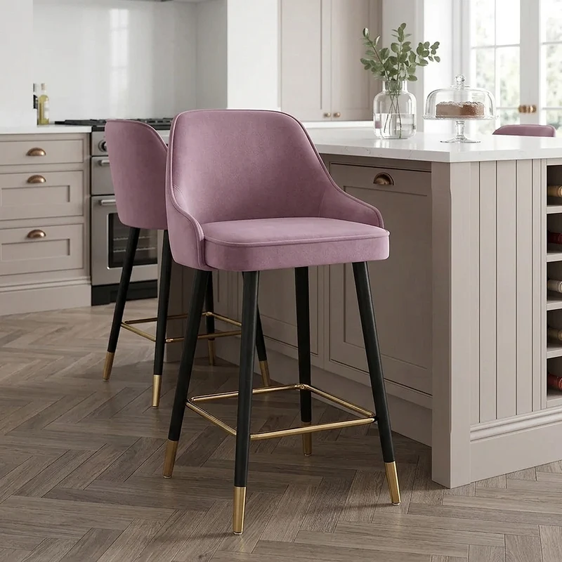 Sgabello Velluto Dorato - Glam Viola