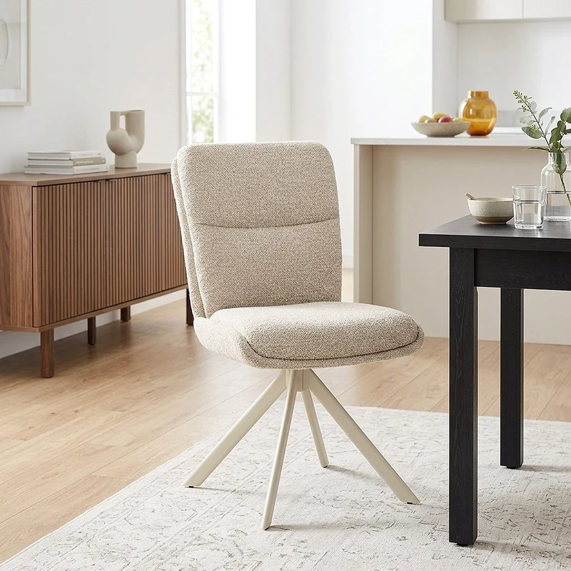 Sedia Tessuto Metallo - Epsom Crema