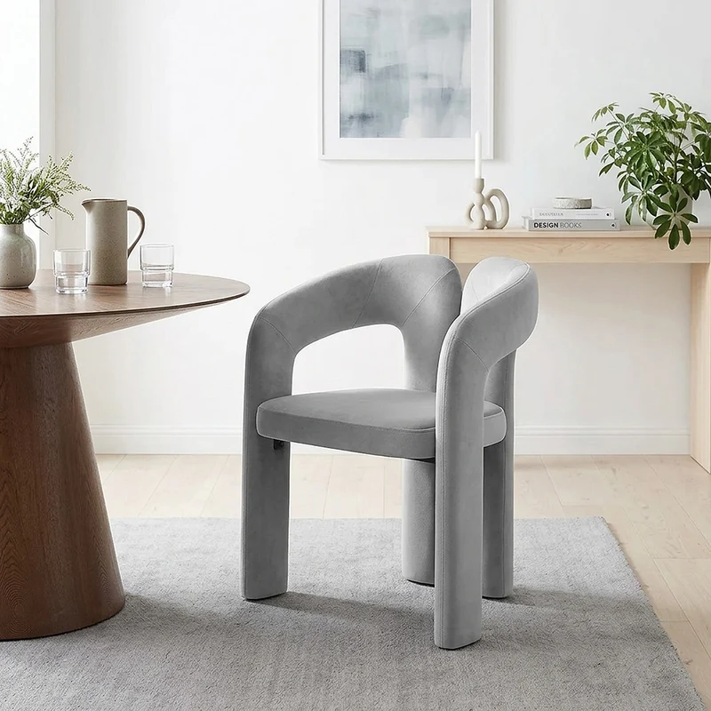 Sedia Velluto - Bubble Grigio