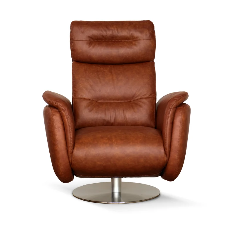 Poltrona Costanza Pelle Fiore Premium - Relax Elettrico 2 Motori - Girevole