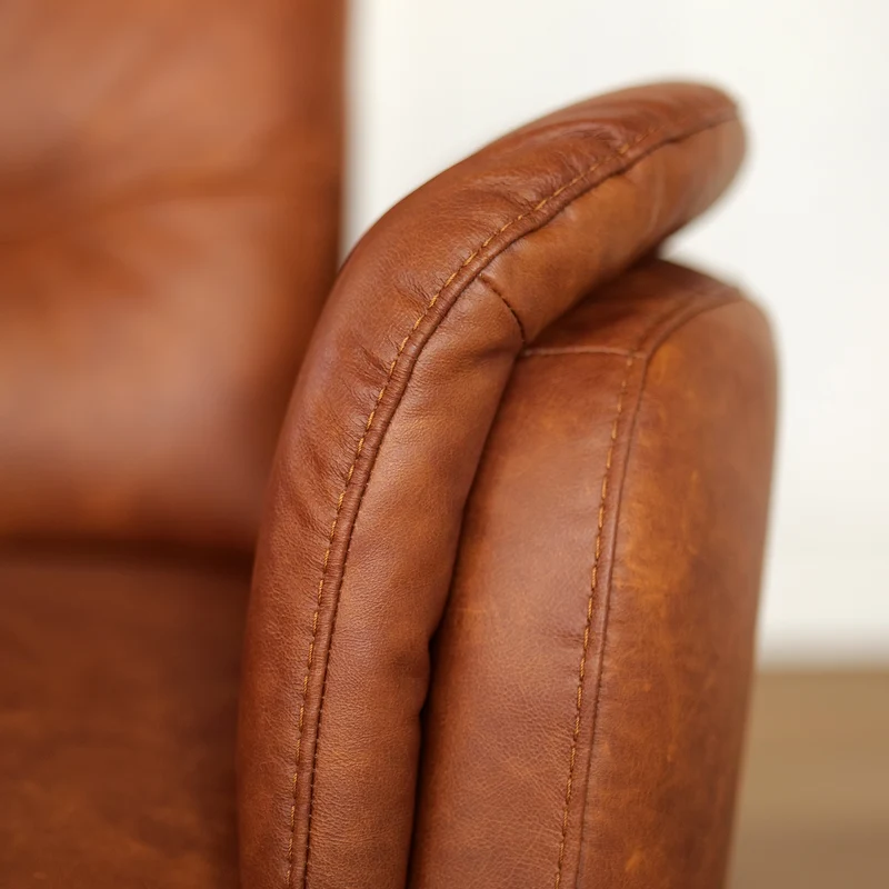 Poltrona Costanza Pelle Fiore Premium - Relax Elettrico 2 Motori - Girevole