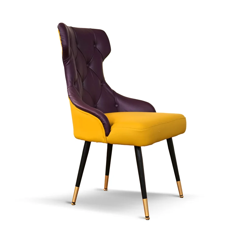 Sedia Cosmo in Pelle Primo Fiore Premium - Gambe Coniche Acciaio - Design Iconico