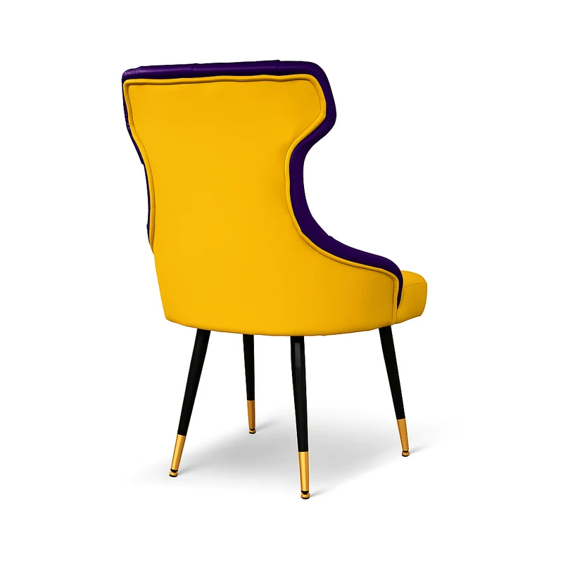 Sedia Cosmo in Pelle Primo Fiore Premium - Gambe Coniche Acciaio - Design Iconico