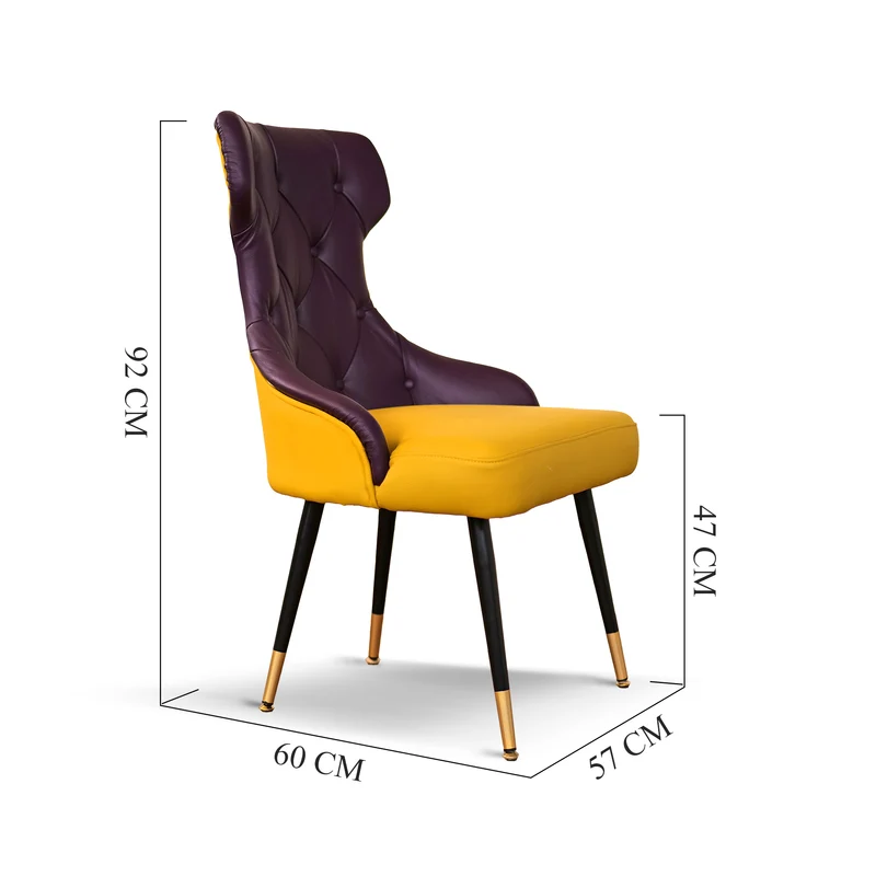 Sedia Cosmo in Pelle Primo Fiore Premium - Gambe Coniche Acciaio - Design Iconico