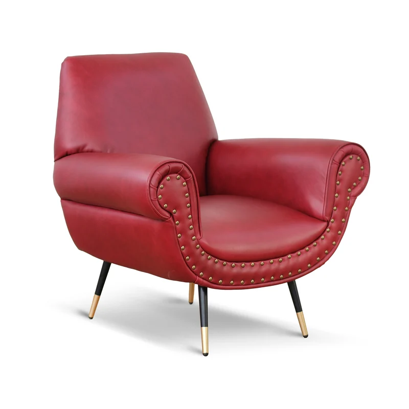 Poltrona Vico Pelle Primo Fiore Premium - Iconica, Finiture di Pregio