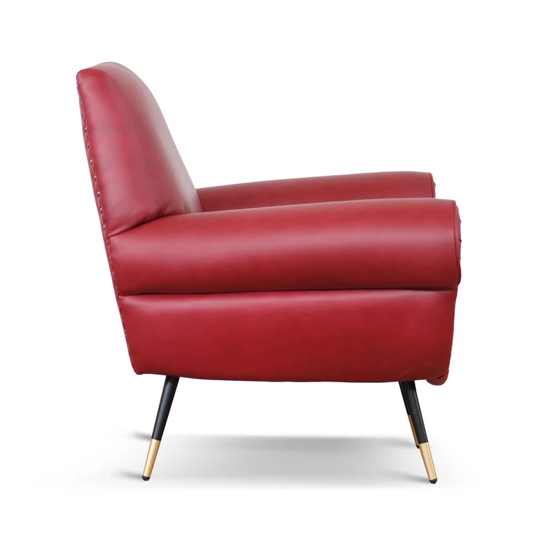 Poltrona Vico Pelle Primo Fiore Premium - Iconica, Finiture di Pregio