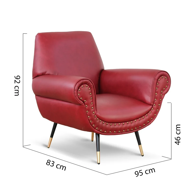 Poltrona Vico Pelle Primo Fiore Premium - Iconica, Finiture di Pregio