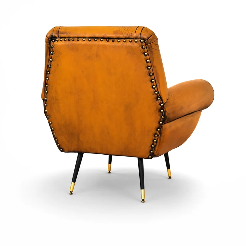 Poltrona Vico Pelle Primo Fiore Premium - Iconica, Finiture di Pregio