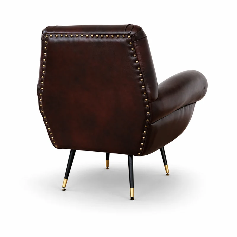 Poltrona Vico Pelle Primo Fiore Premium - Iconica, Finiture di Pregio