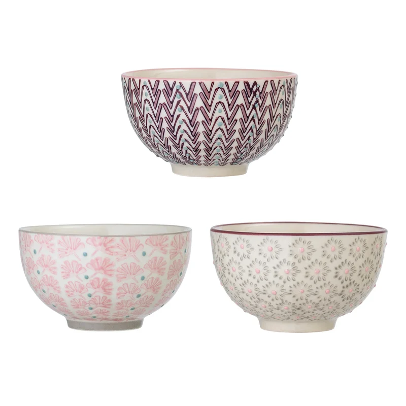 Schalenset aardewerk multi Maya - set van 3