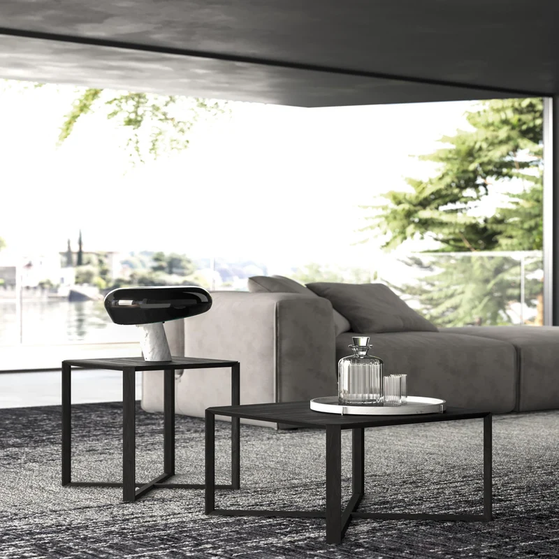 Orme Agatea Coffee Table in Stained Ash | Square | Made in Italy