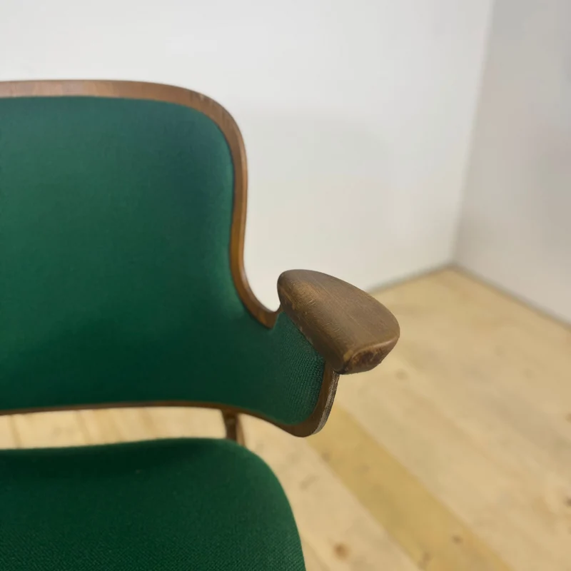 Sedia di Hans Olsen per Krause’s Møbelfabrik – Design Danese Mid-Century con Tessuto Kvadrat Originale