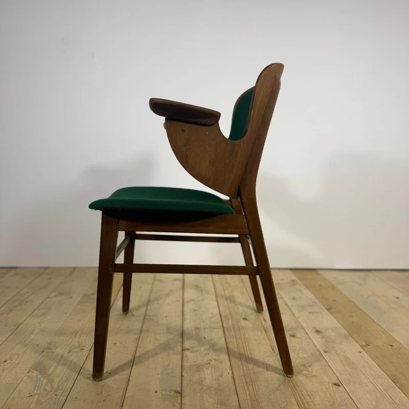 Sedia di Hans Olsen per Krause’s Møbelfabrik – Design Danese Mid-Century con Tessuto Kvadrat Originale