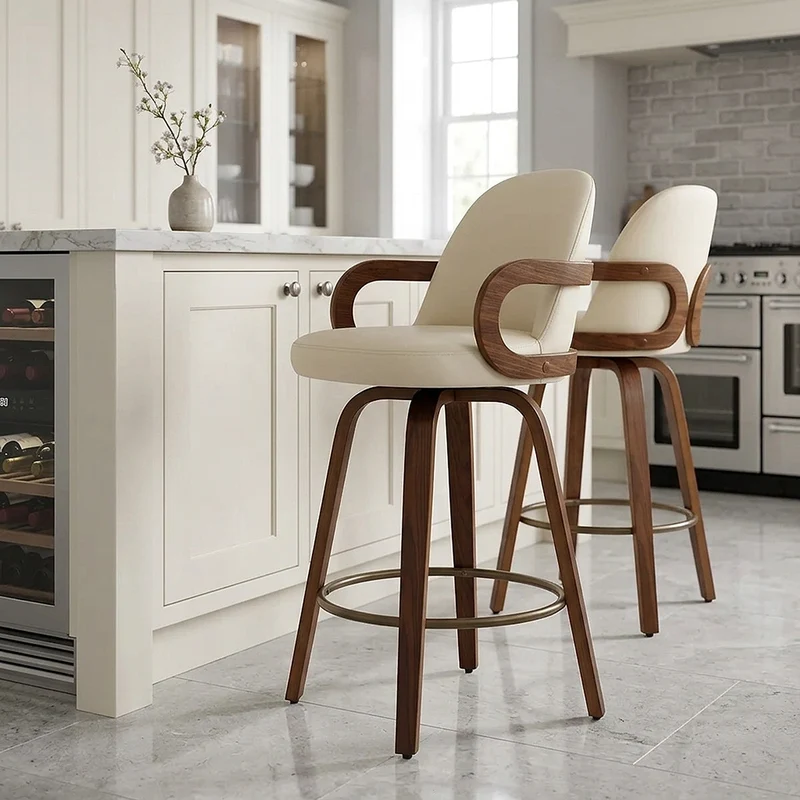 Sgabello Ecopelle Legno - Franco Crema