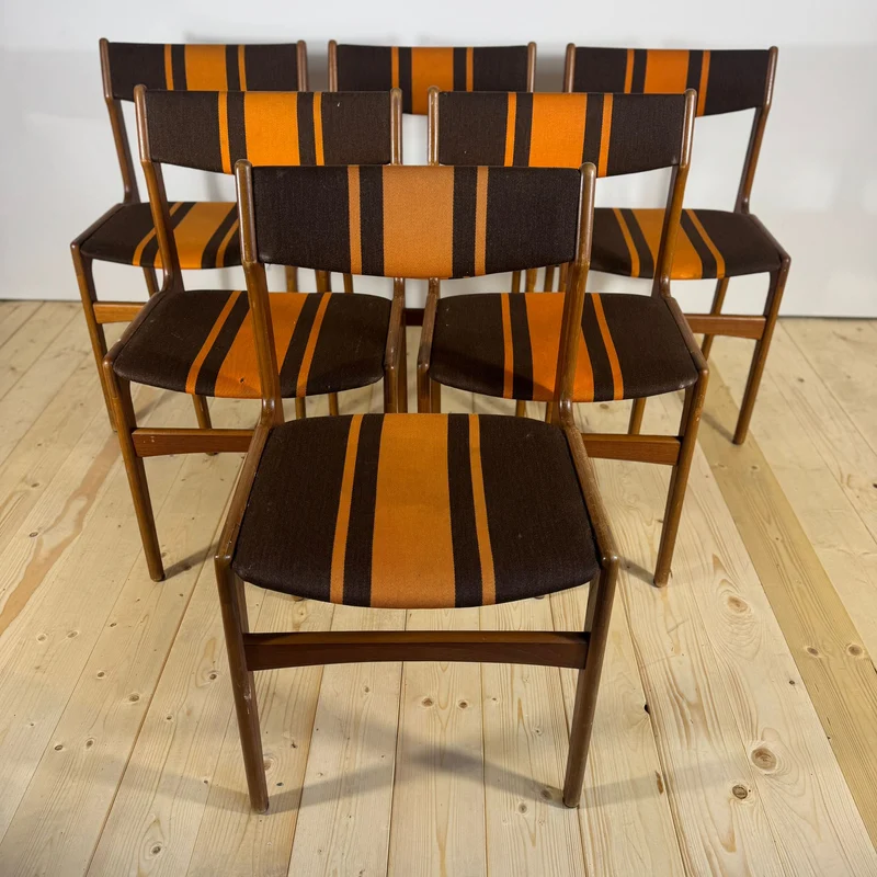Set di 6 Sedie Vintage in Teak – Attribuite a Erik Buch (Anni '60)