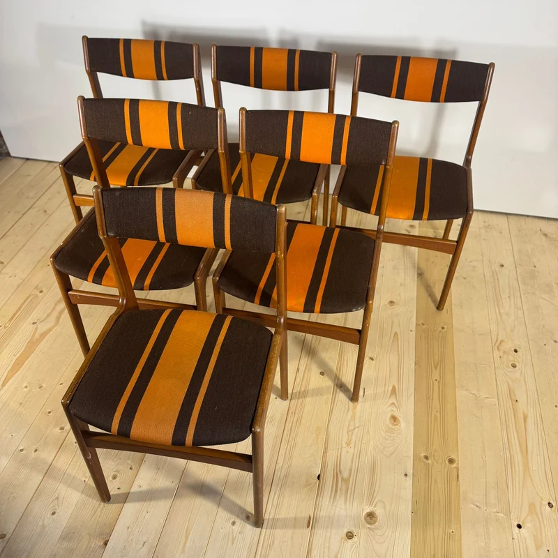 Set di 6 Sedie Vintage in Teak – Attribuite a Erik Buch (Anni '60)