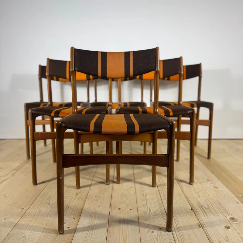 Set di 6 Sedie Vintage in Teak – Attribuite a Erik Buch (Anni '60)