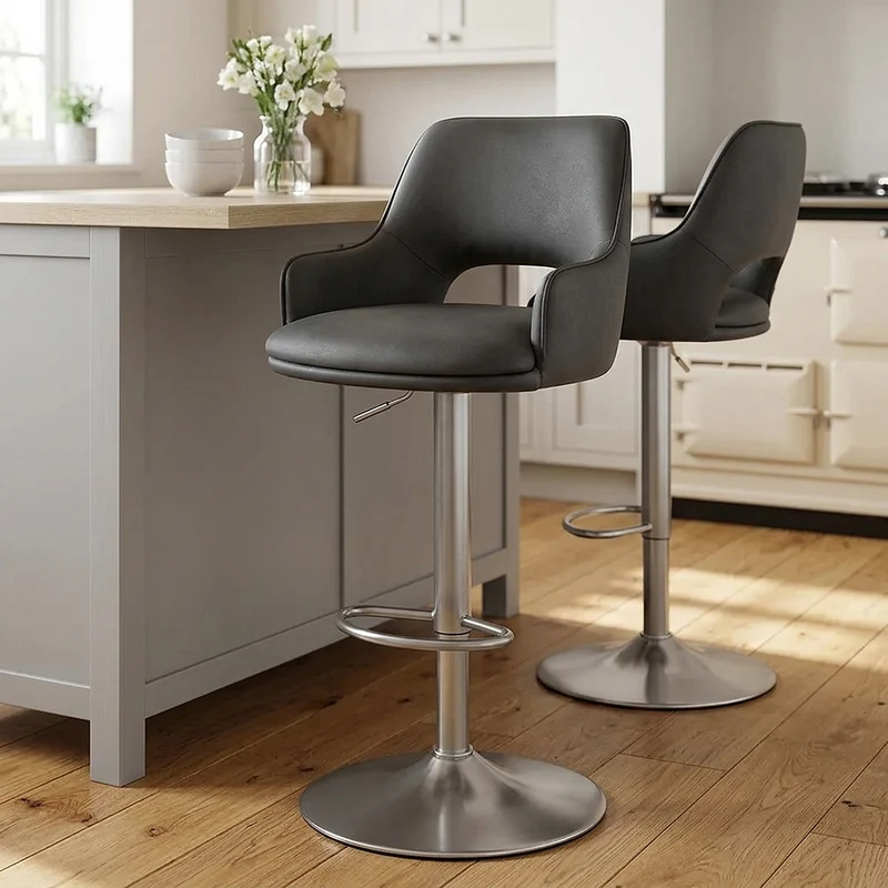 Sgabello Ecopelle - Fiji Grigio scuro