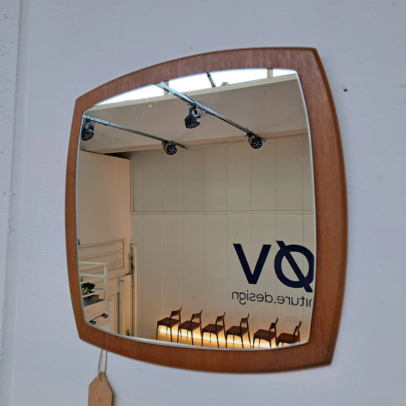 Specchio Vintage Quadrato in Teak – Design Danese (Anni '60)