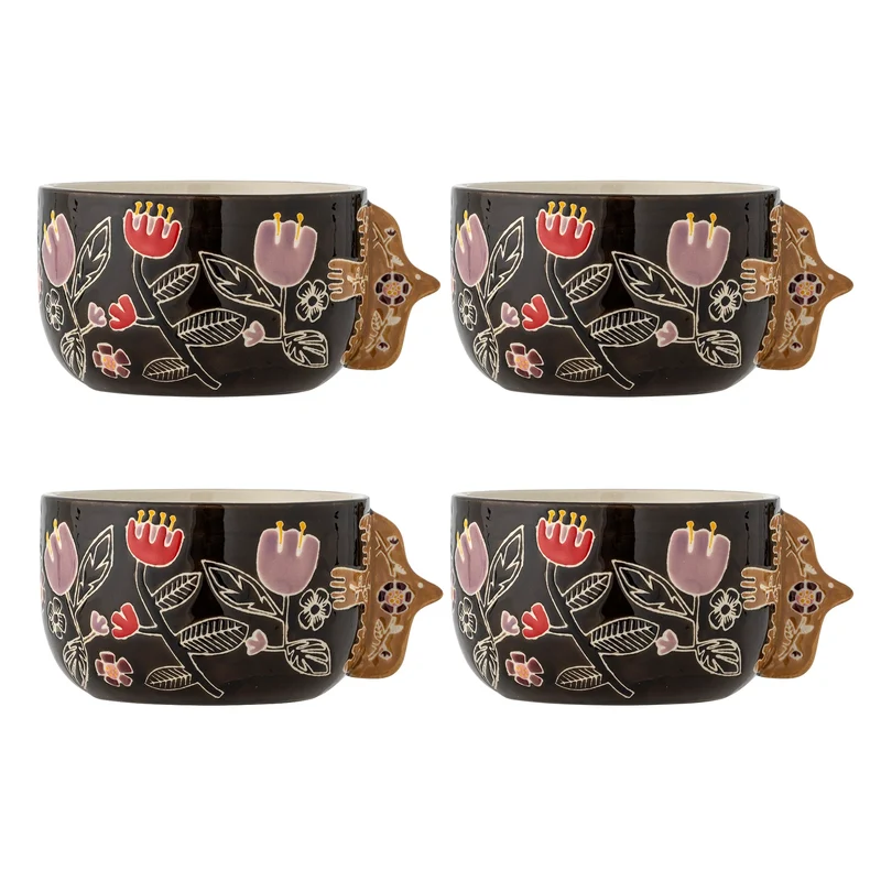 Schalen aardewerk multi Vivielle - set van 4