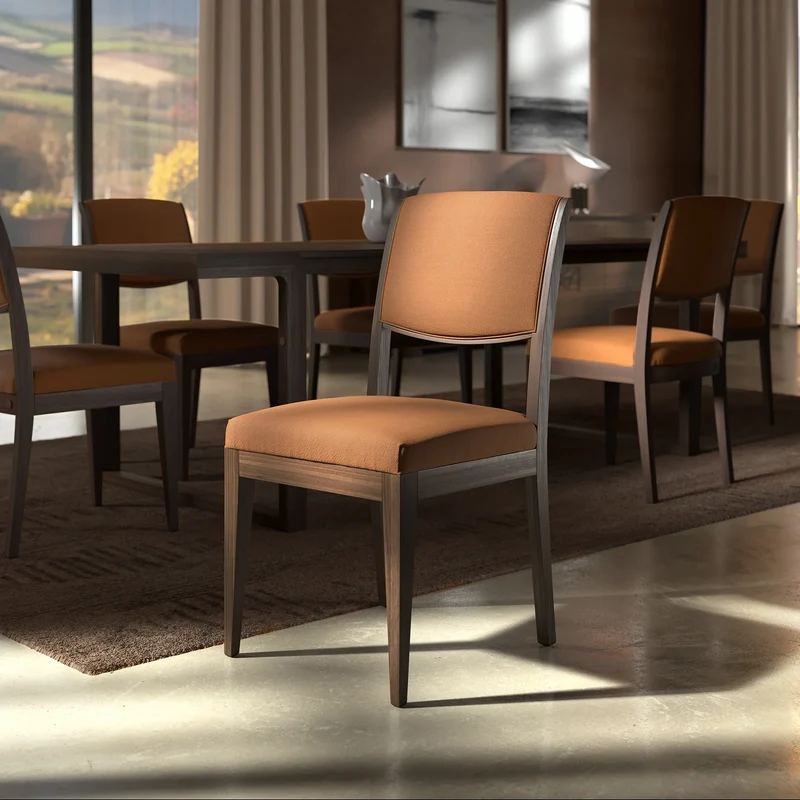 Tavolo Rettangolare in Noce 180×100 con 6 Sedie in Pelle – Modigliani