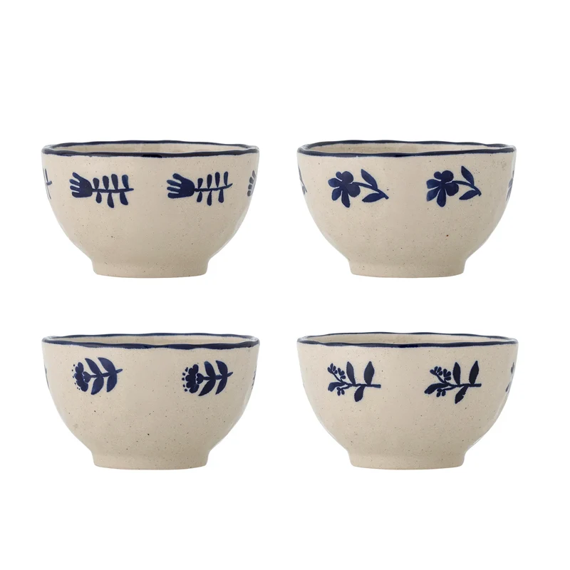 Schaaltjes aardewerk blauw Eimy - set van 4