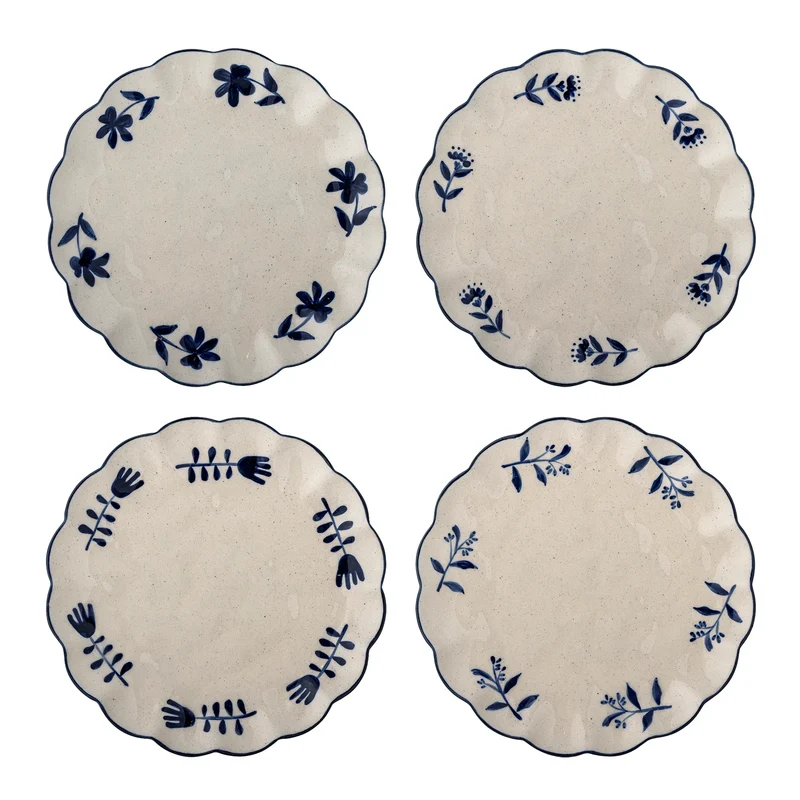 Bordenset Eimy blauw Ø20,5 cm - 4 stuks